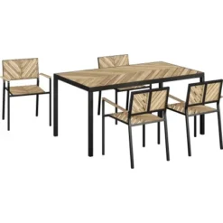 Gartentisch Ovando FSC® Rechteckig 75 Cm X 160 Cm X 90 Cm Natur-Schwarz -Vitavia Verkäufe 4048126623068 30