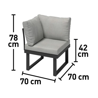 Alu-Ecksessel Lipson Aluminium Grau 6 Alu-Ecksessel Lipson Aluminium Grau – Bild 6