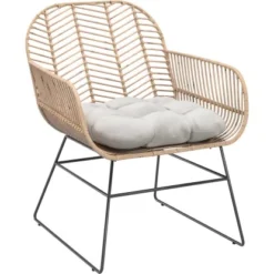 Lounge-Set Udima Mit Tisch 4-teilig Aus Rattan Natur -Vitavia Verkäufe 4048126625512 50
