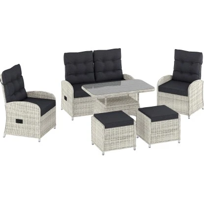 Lounge-Set Kalgan 6-teilig Wicker Eisgrau (B-Ware) 1 Lounge-Set Kalgan 6-teilig Wicker Eisgrau (B-Ware)