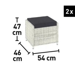 Lounge-Set Kalgan 6-teilig Wicker Eisgrau (B-Ware) 38 Lounge-Set Kalgan 6-teilig Wicker Eisgrau (B-Ware) -Vitavia Verkäufe 4048126625642 190