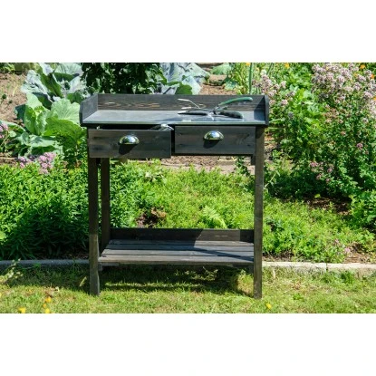 Dobar Pflanztisch Mit 2 Schubladen Und Ablagefläche Schwarz 90 X 79 X 39 Cm 5 Dobar Pflanztisch Mit 2 Schubladen Und Ablagefläche Schwarz 90 X 79 X 39 Cm – Bild 5