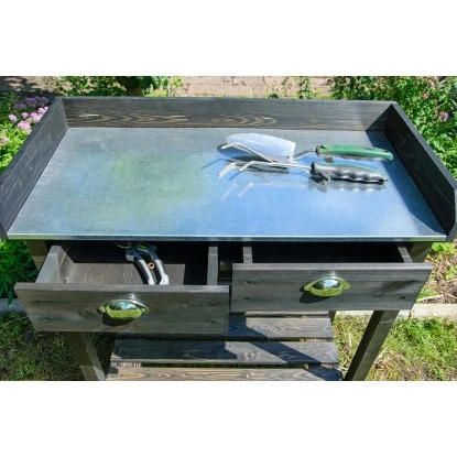 Dobar Pflanztisch Mit 2 Schubladen Und Ablagefläche Schwarz 90 X 79 X 39 Cm 4 Dobar Pflanztisch Mit 2 Schubladen Und Ablagefläche Schwarz 90 X 79 X 39 Cm – Bild 4