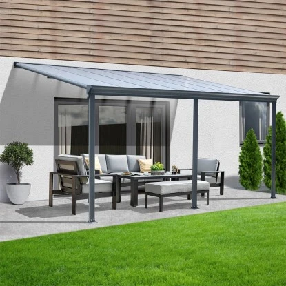 Home Deluxe Terrassenüberdachung Solis Alu 434 X 303 X 226 / 278 Cm Anthrazit 1 Home Deluxe Terrassenüberdachung Solis Alu 434 X 303 X 226 / 278 Cm Anthrazit