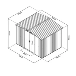 Home Deluxe Geräteschuppen Bohio XL 258 Cm X 206 Cm X 177 Cm Anthrazit -Vitavia Verkäufe 4058166166715 VM 01