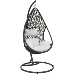 Greemotion Hängesessel Kuba Stahl/Rattan Schwarz