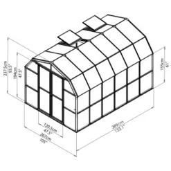 Rion Kunststoff-Gewächshaus Grand Gardener 46 267 Cm X 389 Cm Mit Fundamentrahme -Vitavia Verkäufe 41 ri086001 grandgard46 16