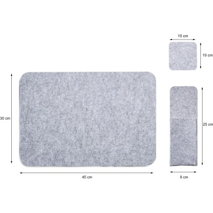 Amare Filzuntersetzer 4er-Set Hellgrau 4 Amare Filzuntersetzer 4er-Set Hellgrau – Bild 4