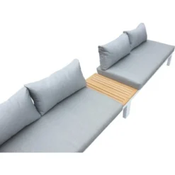 Gartenfreude Alu-Lounge Mit Latten In Holzoptik Aus PS Weiß -Vitavia Verkäufe 4251083906000 4655 03