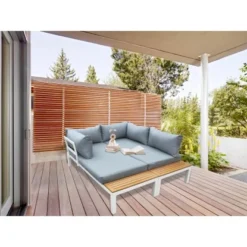 Gartenfreude Alu-Lounge Mit Latten In Holzoptik Aus PS Weiß -Vitavia Verkäufe 4251083906000 4655 05