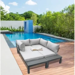 Gartenfreude Alu-Lounge Mit Latten In Holzoptik Aus PS Und Wasserabw. Kissen -Vitavia Verkäufe 4251083906017 4655 05