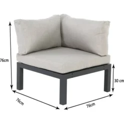 Gartenfreude Aluminium-Eckmodul Ambience 75 X 75 X 44 Cm Dunkelgrau-Hellgrau -Vitavia Verkäufe 4251083906765 4655 03