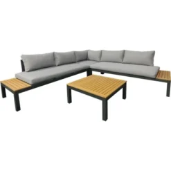 Gartenfreude Aluminium-Lounge Ambience Zwei- U. Dreisitzer Ecksitz Tisch DG