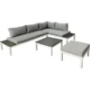 Gartenfreude Aluminium-Lounge Ambience Zwei- U. Dreisitzer Hocker Tisch Weiß