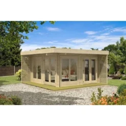 Alpholz Holz-Gartenhaus Flachdach Unbehandelt 920 Cm X 480 Cm