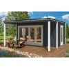 Alpholz Gartenhaus Cubus-Avant 44 Flachdach 480 Cm X 480 Cm Anthrazit