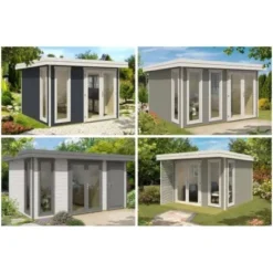 Alpholz Holz-Gartenhaus Flachdach Unbehandelt 351 Cm X 368 Cm -Vitavia Verkäufe 4251554408699 11003400 3