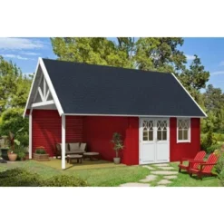 Alpholz Gartenhaus Schederhaus-44 IDO Satteldach 722 Cm X 465 Cm Braun