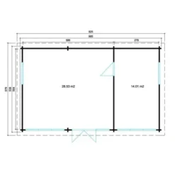 Alpholz Holz-Gartenhaus Flachdach Unbehandelt 422 Cm X 579 Cm -Vitavia Verkäufe 4251554409603 11003400 3