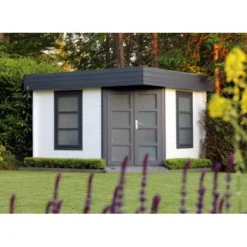 Alpholz Gartenhaus Oregon-40 Flachdach 390 Cm X 390 Cm Weiß