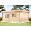 Alpholz Gartenhaus Spree-28B Pultdach 520 Cm X 420 Cm Braun