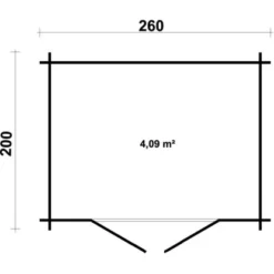 Sonstige Korfu Holz-Gartenhaus - Pultdach Unbehandelt 280 Cm X 200 Cm -Vitavia Verkäufe 4251554411385 11003400 4