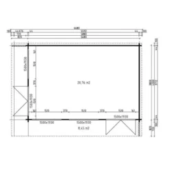 Alpholz Holz-Gartenhaus Flachdach Unbehandelt 549 Cm X 668 Cm -Vitavia Verkäufe 4251554411996 11003400 4
