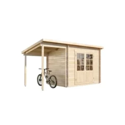 Alpholz Holz-Gartenhaus Pultdach Unbehandelt 920 Cm X 225 Cm