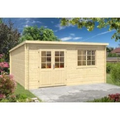 Alpholz Gartenhaus Atrium-40 A 504 X 525 Cm Pultdach Braun