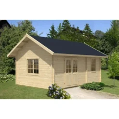 Alpholz Gartenhaus Arizona 678 Cm X 490 Cm Satteldach Braun