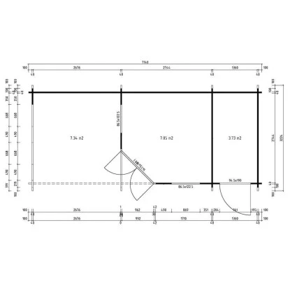 Alpholz Gartenhaus Johanna-40 Flachdach 718 Cm X 322 Cm Braun 2 Alpholz Gartenhaus Johanna-40 Flachdach 718 Cm X 322 Cm Braun – Bild 2