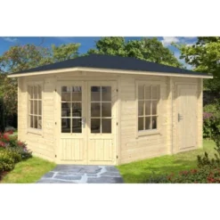 Alpholz Gartenhaus Rhein ISO Walmdach 475 Cm X 325 Cm Hellbraun