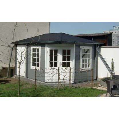 Alpholz Gartenhaus Rhein ISO Walmdach 475 Cm X 325 Cm Hellbraun 2 Alpholz Gartenhaus Rhein ISO Walmdach 475 Cm X 325 Cm Hellbraun – Bild 2