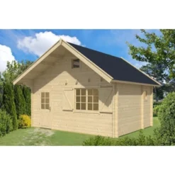 Alpholz Gartenhaus Fiona-70 ISO Satteldach 568 Cm X 528 Cm Hellbraun