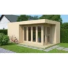 Alpholz Gartenhaus Home-Office Flachdach 351 Cm X 594 Cm Hellbraun