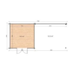 Alpholz Holz-Gartenhaus Flachdach Tauchimprägniert 920 Cm X 350 Cm -Vitavia Verkäufe 4251554494005 11003400 2