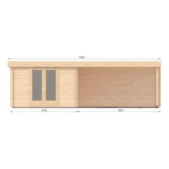 Alpholz Holz-Gartenhaus Flachdach Tauchimprägniert 920 Cm X 350 Cm -Vitavia Verkäufe 4251554494005 11003400 4