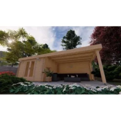 Alpholz Holz-Gartenhaus Flachdach Tauchimprägniert 920 Cm X 350 Cm -Vitavia Verkäufe 4251554494005 11003400 7