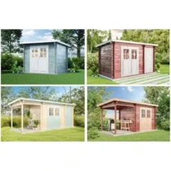 Alpholz Holz-Gartenhaus Pultdach Unbehandelt 496 Cm X 224 Cm -Vitavia Verkäufe 4251554498164 11003400 3