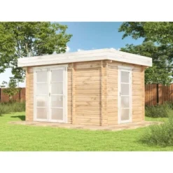 Alpholz Holz-Gartenhaus Flachdach Unbehandelt 492 Cm X 308 Cm