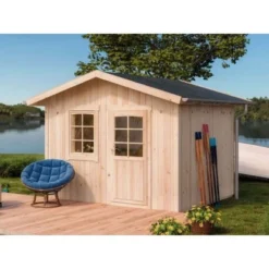 Polhus Holz-Gartenhaus Satteldach Unbehandelt 920 Cm X 381 Cm