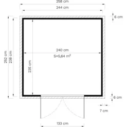 Bertilo Gartenhaus Visby 4 Natur 239 Cm X 244 Cm FSC® -Vitavia Verkäufe 42686002485 11021300 VM 02