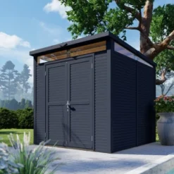 Bertilo Gartenhaus Woodline Pent 234 Cm X 226 Cm Anthrazit FSC®