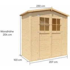 Bertilo Gerätehaus Plexi Apex 1 Natur 103 Cm X 207 Cm FSC® -Vitavia Verkäufe 42686004779 11021300 VM 03