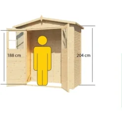 Bertilo Gerätehaus Plexi Apex 1 Natur 103 Cm X 207 Cm FSC® -Vitavia Verkäufe 42686004779 11021300 VM 05