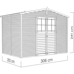 Bertilo Gerätehaus Plexi Apex 4 Natur 202 Cm X 306 Cm FSC® -Vitavia Verkäufe 42686004878 11021300 VM 01