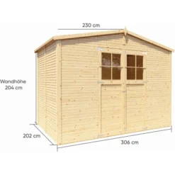 Bertilo Gerätehaus Plexi Apex 4 Natur 202 Cm X 306 Cm FSC® -Vitavia Verkäufe 42686004878 11021300 VM 03