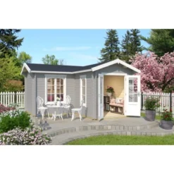 Lasita Maja Gartenhaus Portsmouth 44 Lichtgrau 400 Cm X 400 Cm