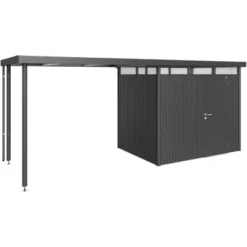 Biohort Seitendach Größe: L Für Gerätehaus HighLine H2 Dunkelgrau-Metallic