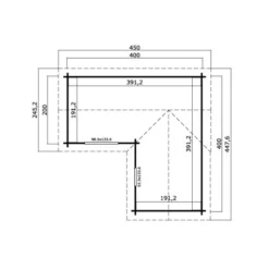 Lasita Maja Gartenhaus Portsmouth 44 Lichtgrau 400 Cm X 400 Cm -Vitavia Verkäufe 44 4420102003 Grundriss 2